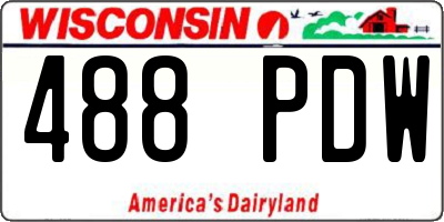 WI license plate 488PDW