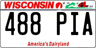 WI license plate 488PIA