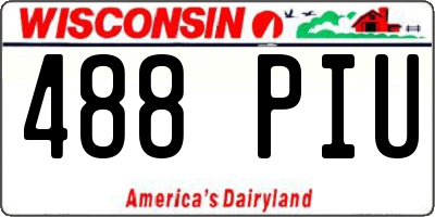 WI license plate 488PIU