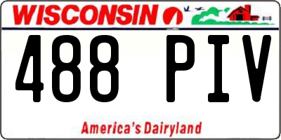 WI license plate 488PIV
