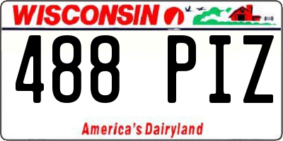 WI license plate 488PIZ