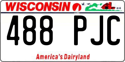 WI license plate 488PJC