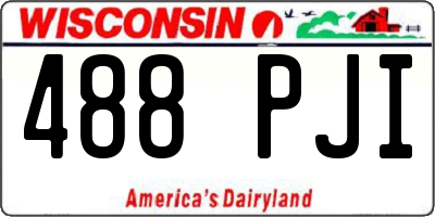 WI license plate 488PJI