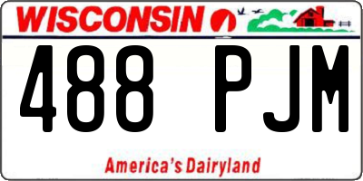 WI license plate 488PJM