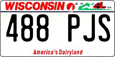 WI license plate 488PJS