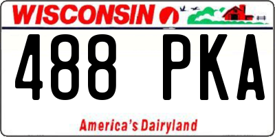WI license plate 488PKA
