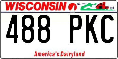 WI license plate 488PKC