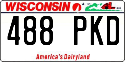 WI license plate 488PKD