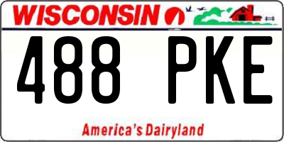 WI license plate 488PKE