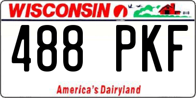 WI license plate 488PKF