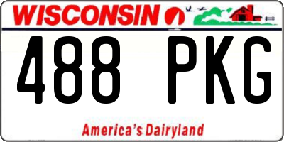 WI license plate 488PKG