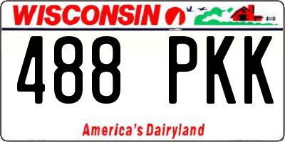 WI license plate 488PKK