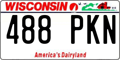 WI license plate 488PKN