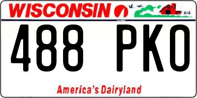 WI license plate 488PKO