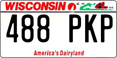 WI license plate 488PKP