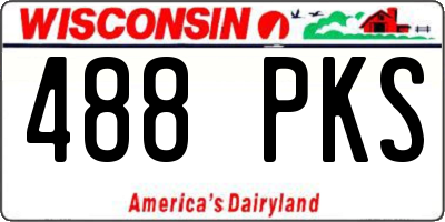 WI license plate 488PKS
