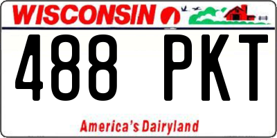 WI license plate 488PKT