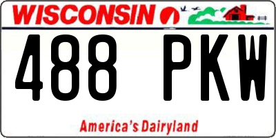 WI license plate 488PKW