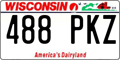 WI license plate 488PKZ