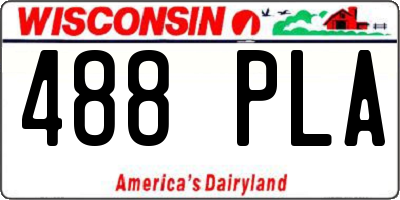 WI license plate 488PLA