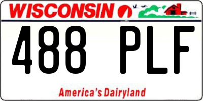 WI license plate 488PLF