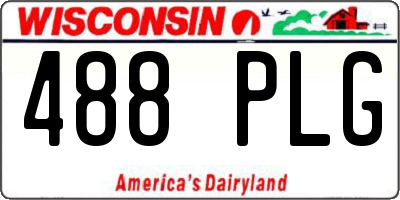 WI license plate 488PLG