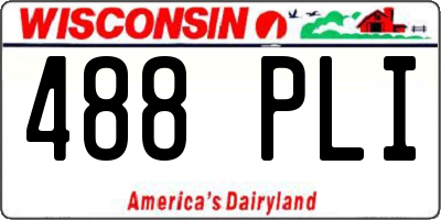 WI license plate 488PLI