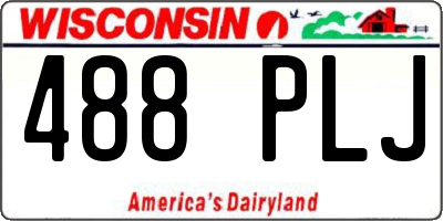 WI license plate 488PLJ