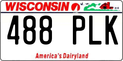 WI license plate 488PLK