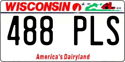 WI license plate 488PLS