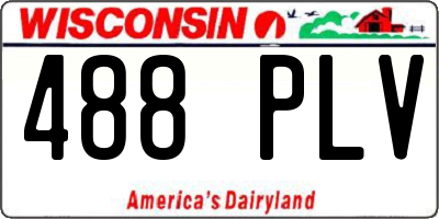 WI license plate 488PLV