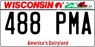 WI license plate 488PMA
