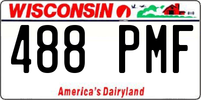 WI license plate 488PMF