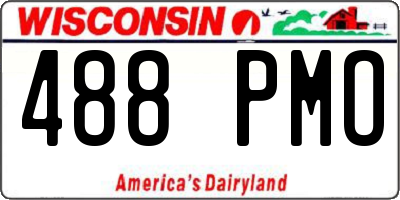 WI license plate 488PMO