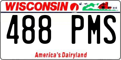 WI license plate 488PMS