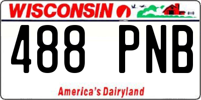 WI license plate 488PNB