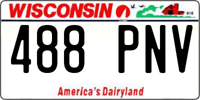 WI license plate 488PNV