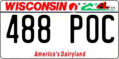 WI license plate 488POC