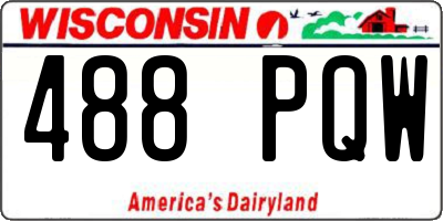 WI license plate 488PQW