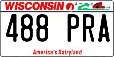 WI license plate 488PRA