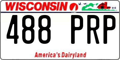 WI license plate 488PRP