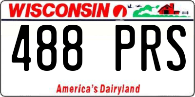 WI license plate 488PRS