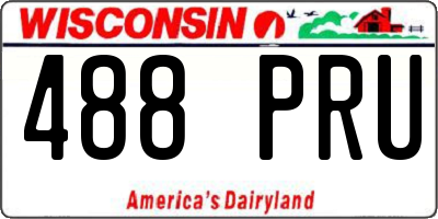 WI license plate 488PRU
