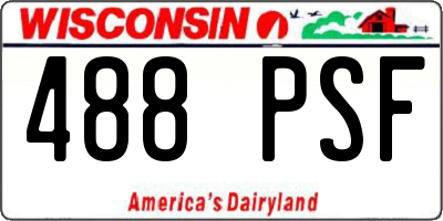 WI license plate 488PSF