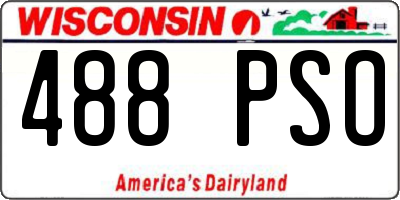 WI license plate 488PSO