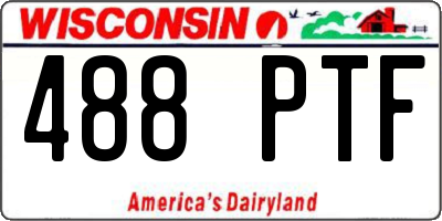 WI license plate 488PTF