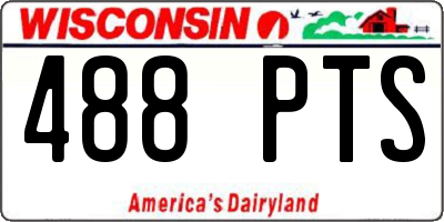 WI license plate 488PTS