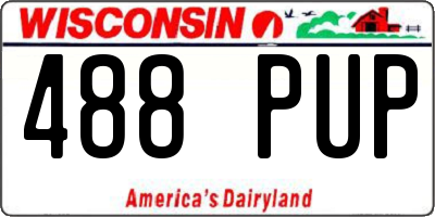 WI license plate 488PUP