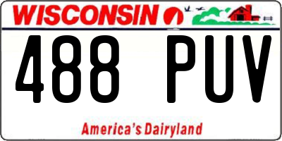 WI license plate 488PUV
