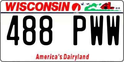 WI license plate 488PWW